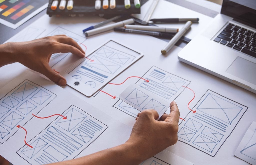 UX Designer planning sketch